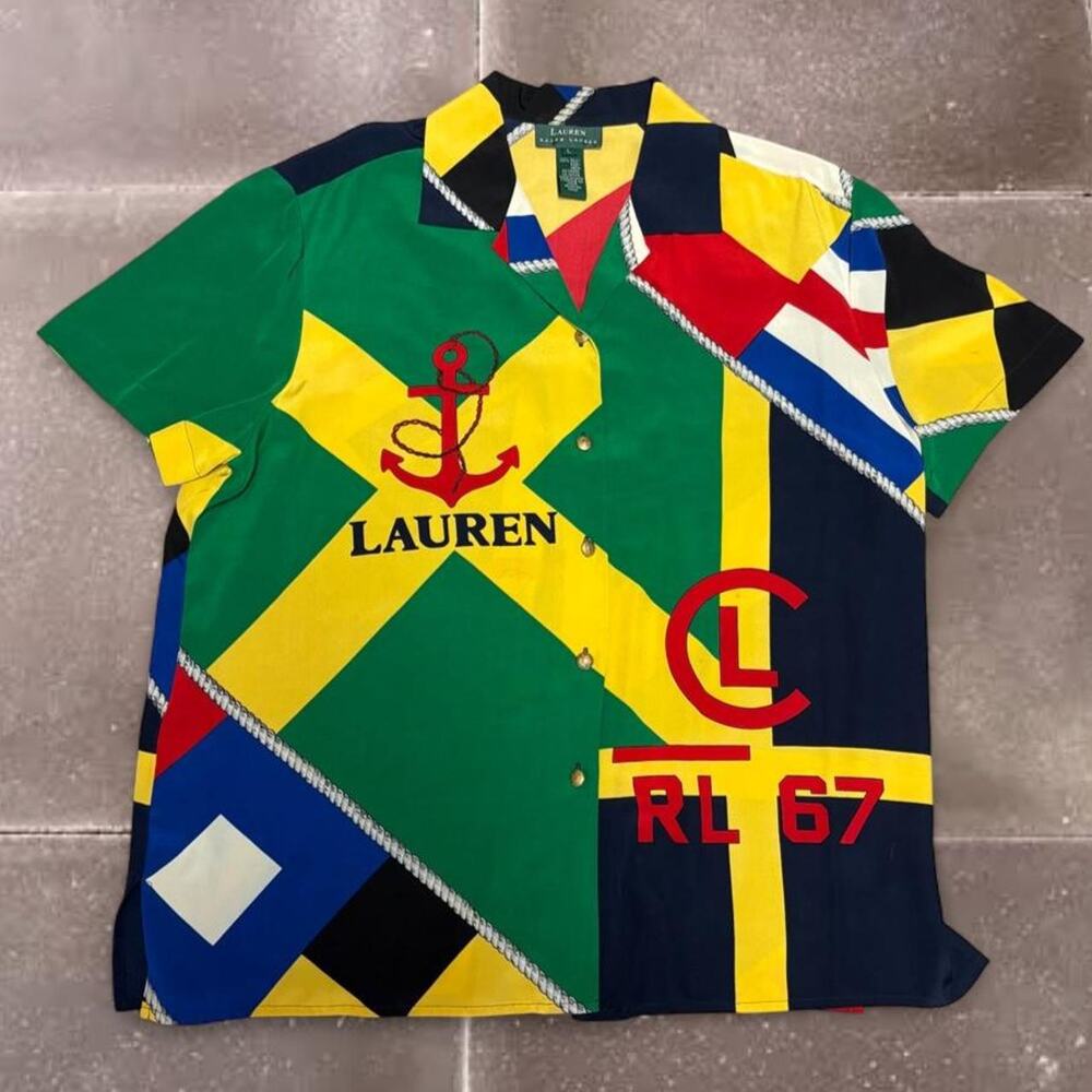 Lauren ralph lauren silk blouse nautical